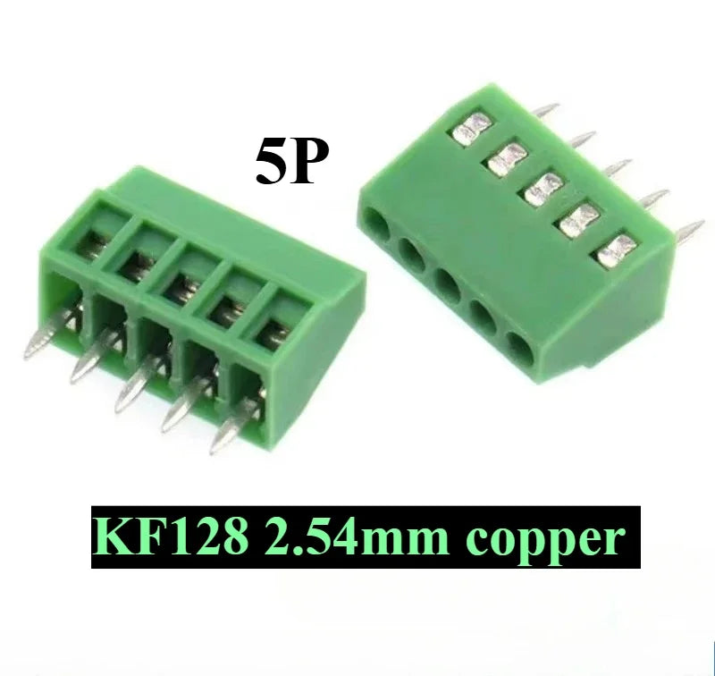 10pcs 2.54MM PCB Universal Screw Terminal Blocks Connector 2/3/4/5/6/7/8/9/10-12 Pin/Poles KF128 Straight Pin Copper