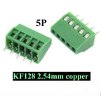 10pcs 2.54MM PCB Universal Screw Terminal Blocks Connector 2/3/4/5/6/7/8/9/10-12 Pin/Poles KF128 Straight Pin Copper