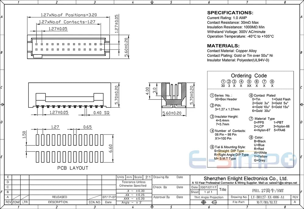 10pcs DC3 2.54mm DIP RA Right Angle SMT Double Row 6P 10P 20P 26P 34P 40P ISP Male Pin IDC JTAG Socket Box Header