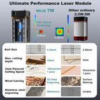 NEJE 7W Diode Laser Engraver Cutting Module Kit Professional DIY Enjoyment - FAC technolog 15mm Wood Depth Engraving