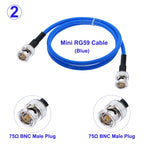 1Pcs HD SDI BNC to BNC Male Connector 75Ohm HMini RG59 RF Cable 75-2.5 1855A Pigtail for HD-SDI/3G-SDI/4K Video Camera CCTV