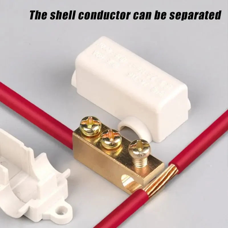 T‑Type Wire Connector ZK Terminal Splitter I-type Brass Clamp Electrical Wire Junction Box for Household Lighting Socket Wiring
