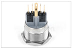 2NO2NC 16/19/22mm Waterproof Metal Push Button Switch LED Light Momentary Car Engine Power Switch 3/6/12/24/220V silver 1NO1NC