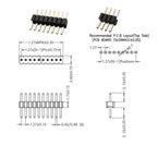 10Pcs 1.27 mm Single Row Male Female Plug Socket Breakaway PCB Board Pin Header Connector 1.27 Strip Pinheader 2P-50 Pin