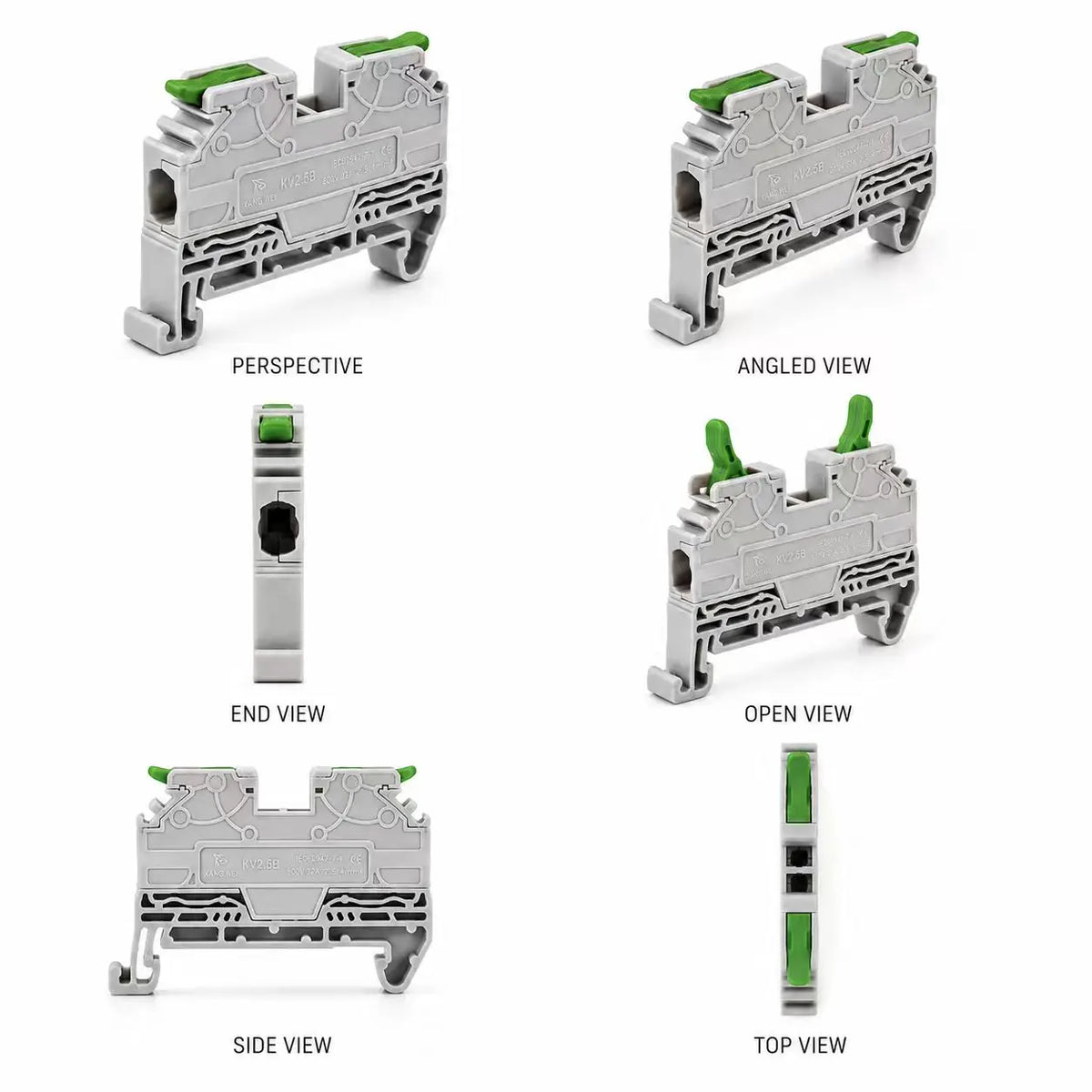 DIN Rail Terminal Block 2.5mm2 Lever Quick Connect Push In Electrical Wire Connector Feed Through Distribution Terminal Strip