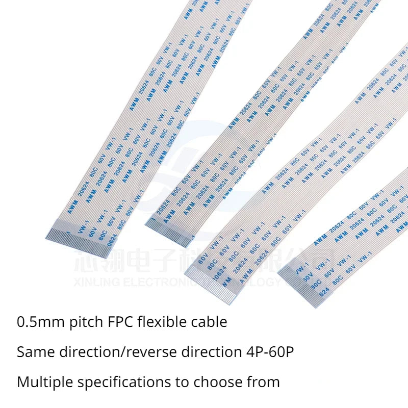 10pcs/lot FFC/FPC Flexible Cable 0.5mm Same Direction and Reverse 4/6/8/10/12/14/20/30/40P LCD Cable