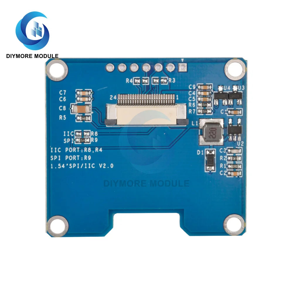 1.51 Inch 24PIN SPI/IIC/Parallel COG 3.3V Blue PMOLED Transparent OLED Screen SSD1309 Graphic 128x64 128x56 Display