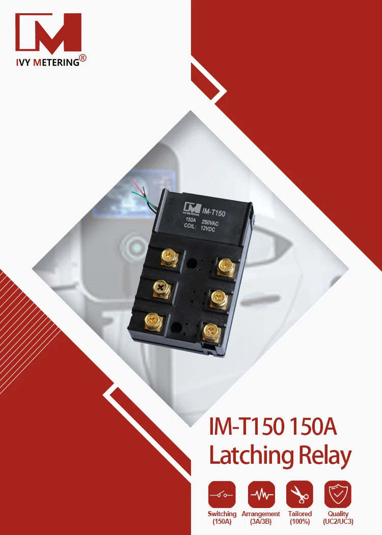 IM-T150 150A 3 Phase AC Latching Relay with Auxiliary Switch Optional