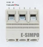 20pcs 1016A 1016B-10.16-3P Straight 10.16mm 650V57A 22-8AWG 1pole with 2/4 Solder Pin High Current PCB Screw Wire Terminal Block