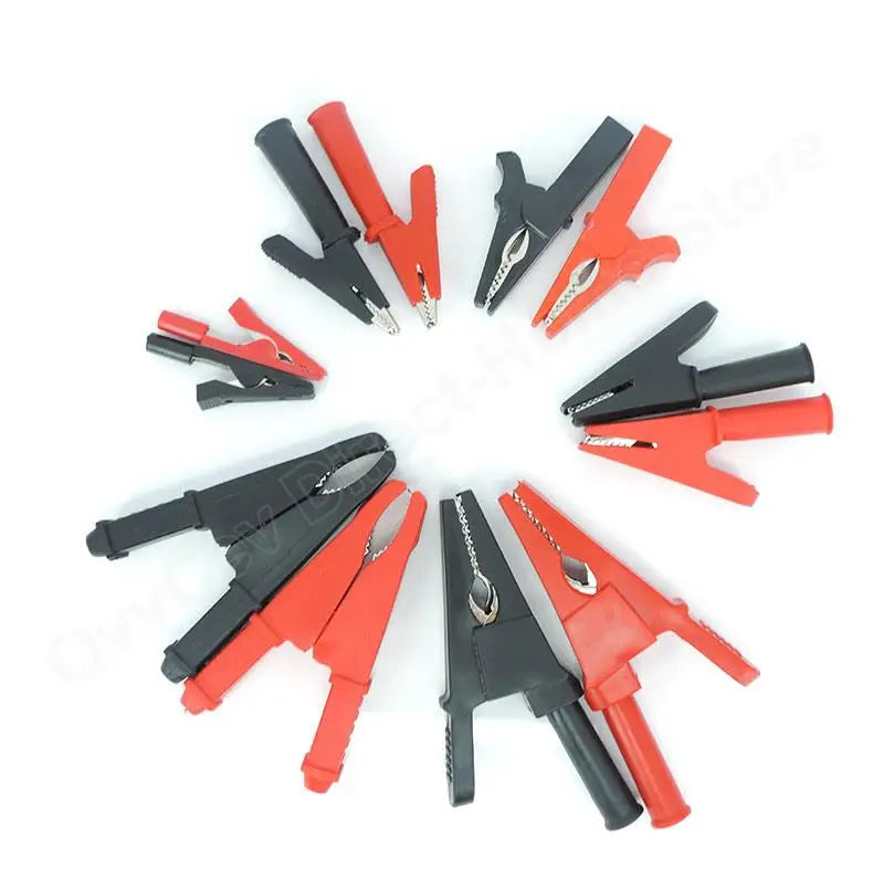 red+black 20/50A PVC Alligator Crocodile Clip Clamp Socket Plug Handle Test Cable Probe 4mm Banana Plug Electric Battery