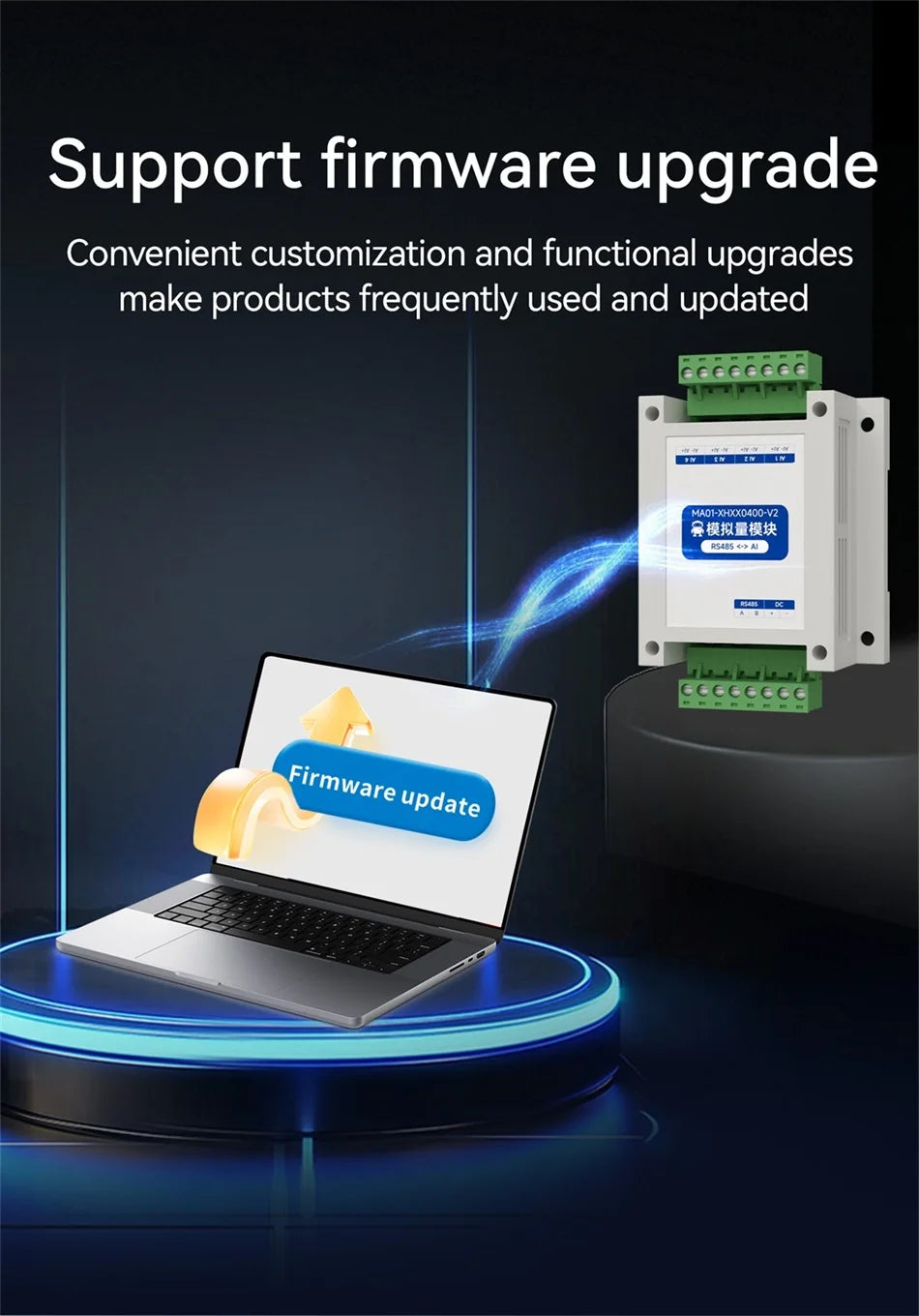 ModBus RTU Serial IO 1/2/4/6/8/10/12-Channel Analog Input Module RS485 CDSENET MA01-XHXX Rail Installation 8~28VDC Watchdog