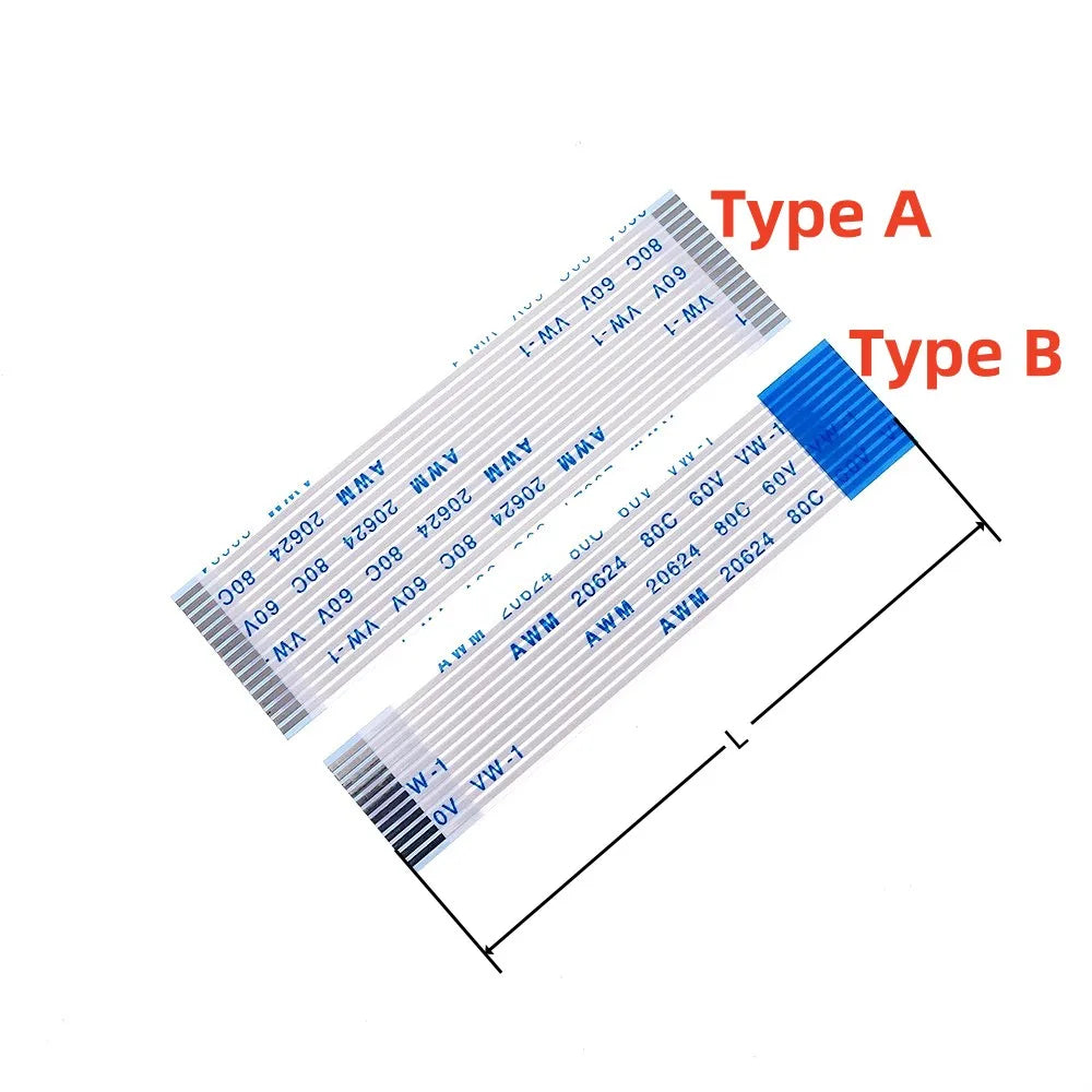 10 100 PCS 1.0 MM PITCH FFC FPC Ribbon Flexible Flat CABLE  4 5 6 8 10 12 14 15 16 20 26 30 34 40 Pin Same Opposite Contact Side