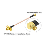 2PCS MMCX to SMA/RP-SMA Female Flange Panel Mount RG316 Pigtail FPV Antenna Extension Cord for TBS Unify PandaRC VTX