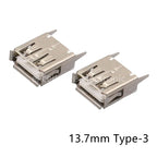 10 Pieces USB Type A Female Socket 180 Degrees Vertical 4pins USB Interface AF 13.7mm / 15.0mm