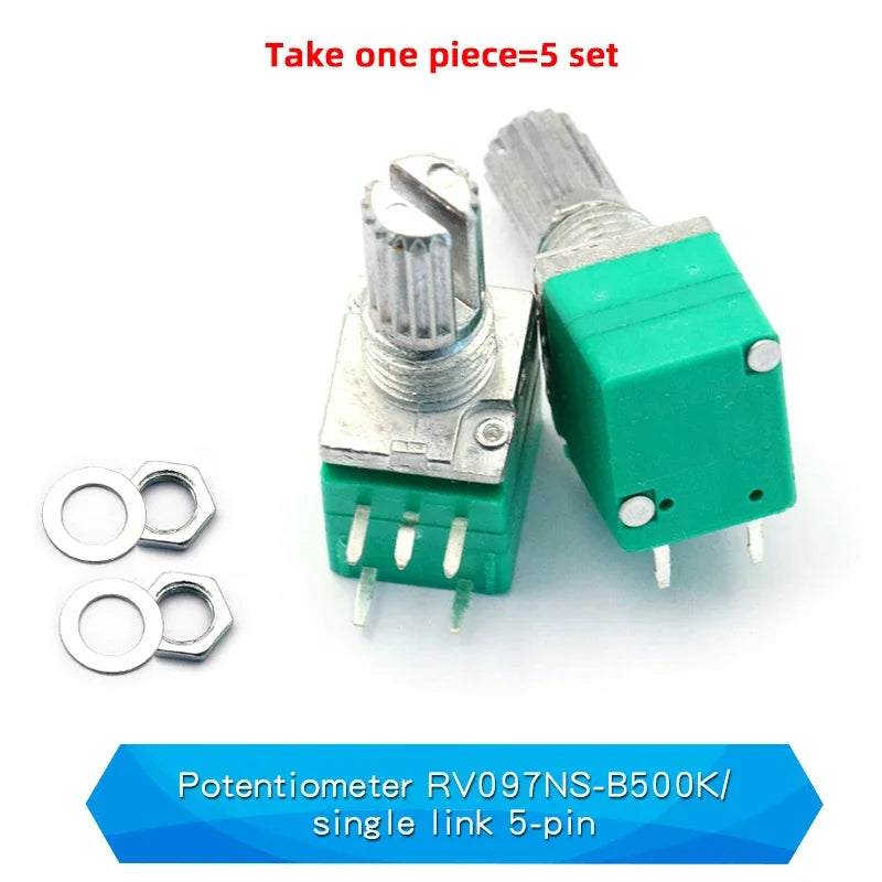 5PCS RK097NS G Single Double Potentiometer B5K/10K/20K/50K/100K Power Discharge Bit Speaker Audio