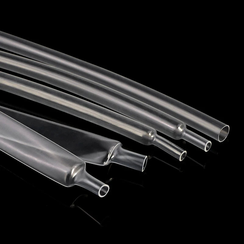 2/5/10m 2:1 Heat Shrink Tube Clear Diameter 0.6mm ~ 120mm DIY Wire Cable Repair Wrap Waterproof Insulated Protective Sleeve 600V