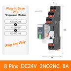 ENMG RXG Slim Power Relay 12A 24VDC/220VAC Coil, DIN Rail Mount Industrial Relay for PLC Control System