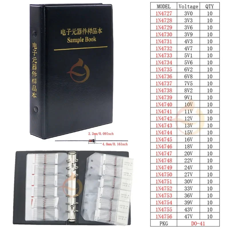 DIP SMD Zener Diode TVS Diodes Fast Switching Schottky Diode Assorted Kit DIY Mix Electronic set