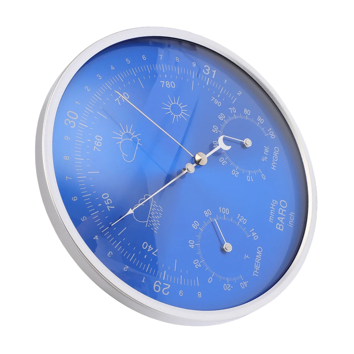 Thermometer Barometer Hygrometer Easy To Read Wall Hanging Thermometer Barometer Hygrometer Aluminum Alloy for Indoor Outdoor