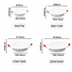 Tuya Smart Ultra-thin Embedded LED Downlight Bluetooth Zigbee Matter 3CCT Dimmable AC110V 220V Ceiling Lamp Indoor Lighting