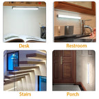 Motion Sensor Light Night Light USB Rechargeable Lamp Cabinet Wardrobe Lamp Staircase Backlight For Kitchen 3colors in one Lamp