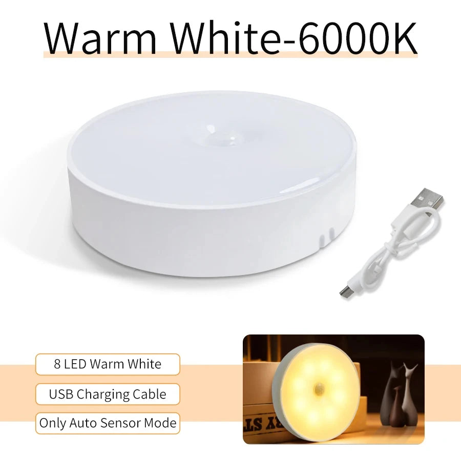 1/2/4pcs Rechargeable Motion Sensor LED Night Light Wall Decoration Bedroom Night Lamp Kitchen Cabinet Lights Child Nightlight