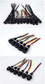 5PCS M12 Metal Panel Mount Connector IP65 Waterproof 2 3 4 5 6 8 Pin Male Female Socket Plug Pigtail Wire Industrial Cable