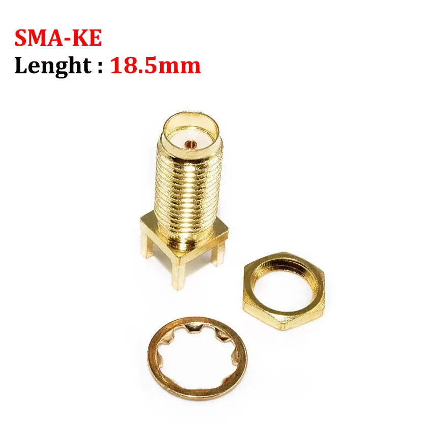 Cltgxdd 1/5/10pcs SMA-KE/KWE SMA Female Jack Adapter Solder Edge PCB Mount Antenna Base RF Copper Coaxial Connector Plug Socket
