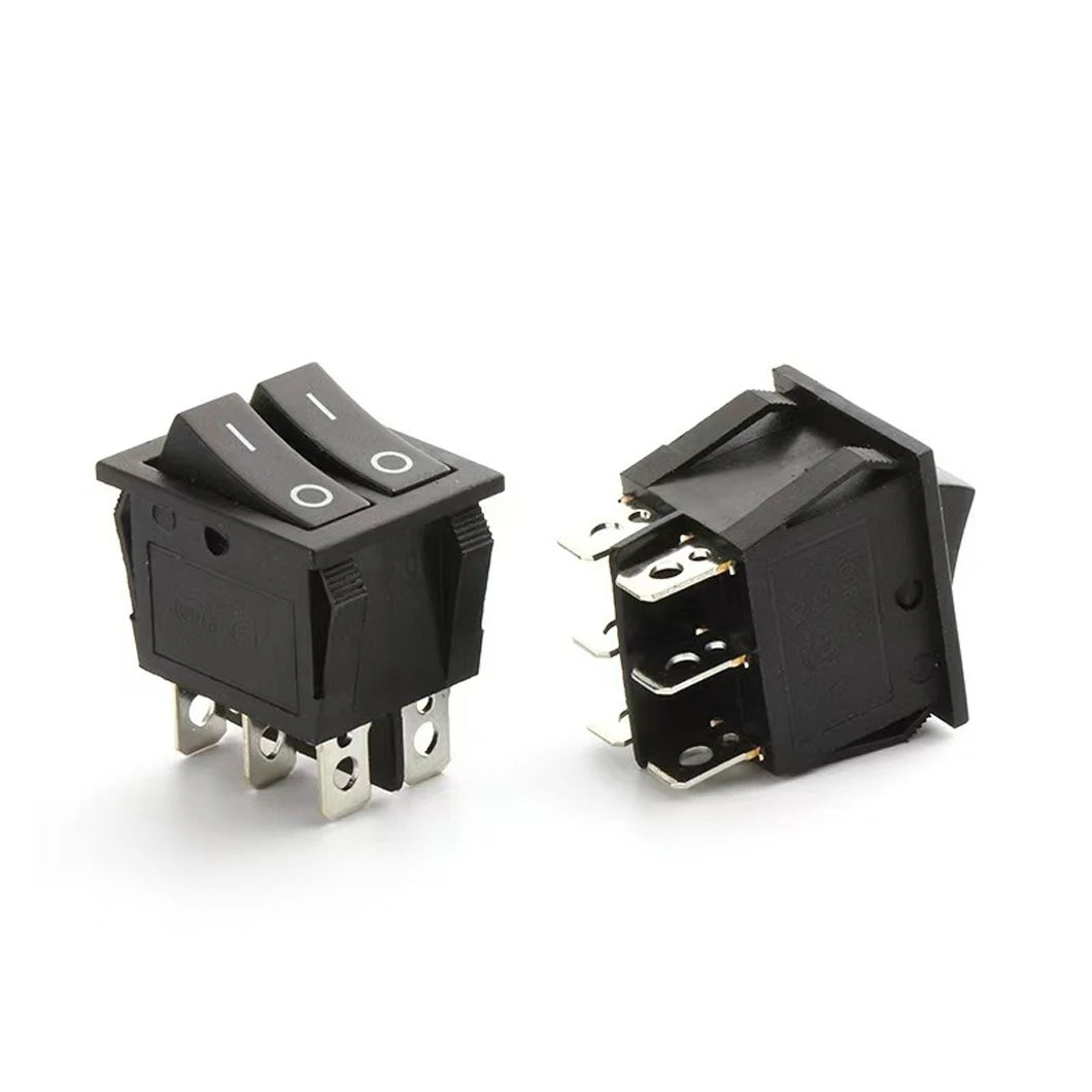 50PCS/LOT Factory Supply KCD2 Mini Rocker Toggle Switch Dual Push Button ON-OFF Plastic Rocker Switch with LED Light 16A250VAC