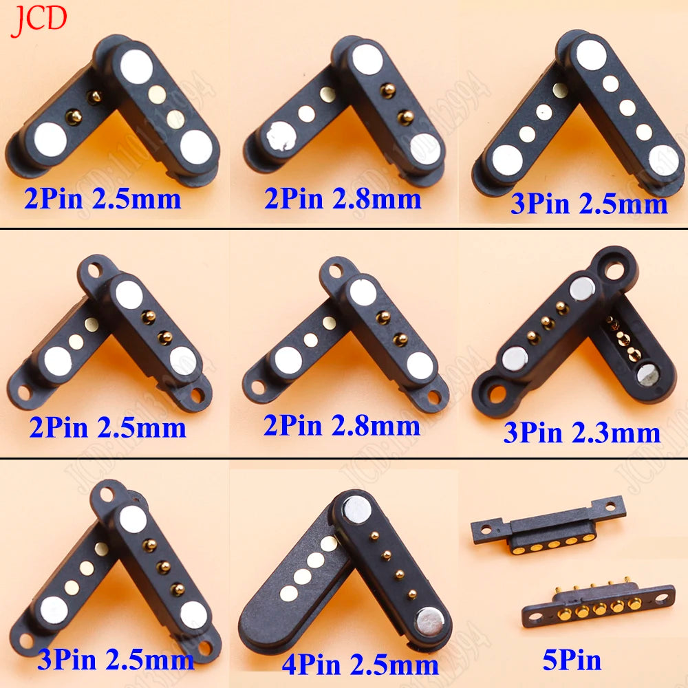 1Set 2.5/2.54 MM Pitch Spring Loaded Male Female 2P 3 4 5 6 7 8  Pole Through Holes PCB BTB Connector 2A DC Magnetic Pogo Pin