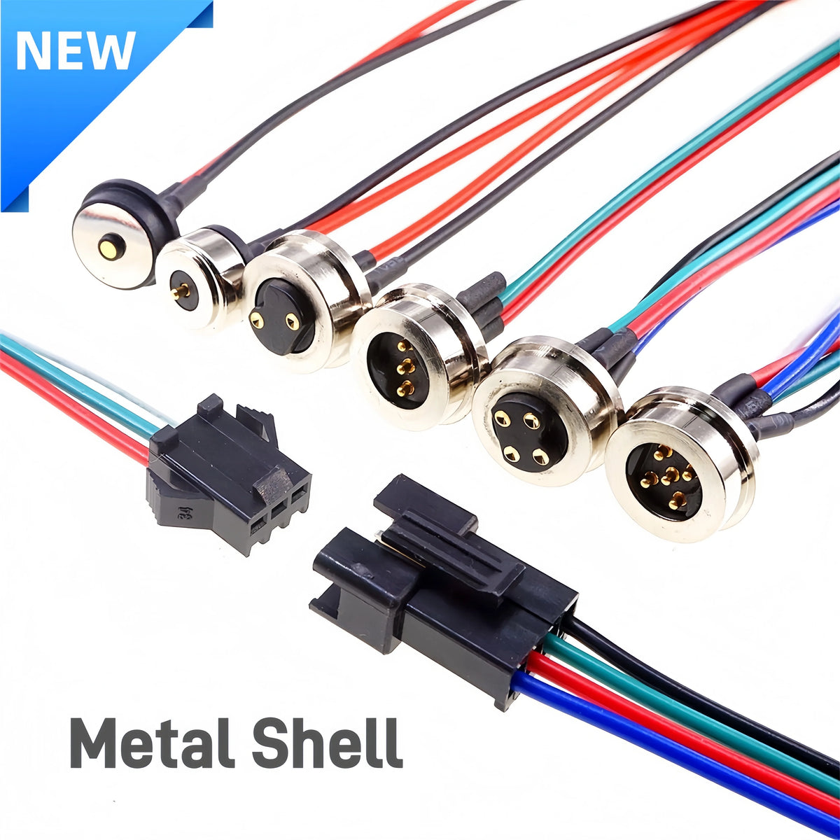 1 Pair 2A Magnetic Pogo Pin JST SM Plug Socket Extend Cable Connector 2 3 4 5 6 Pin Male Female Adapter Led Strip Lamp Driver