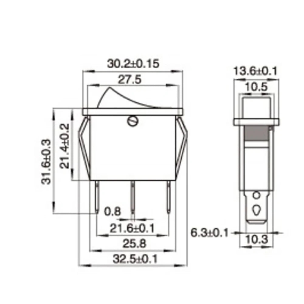 1 Piece KCD4 KCD3  6PIN 3PIN 16A 250V 20A 125V Double Light Switch Rocker Switch Waterproof ON-OFF  Boat Power Switch