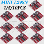 1/5/10PCS Mini L298N DC Motor Driver, MX1508 Mini Dual Channel 1.5A 2 Way PWM Speed Controller Dual H-Bridge Replace Stepper