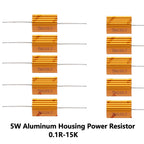 5W Aluminum Housing Power Resistor 0.1R 2.7R Wirewound Resistor Assorted Resistance Values for Electronic Projects 5R 6R 80R 1K