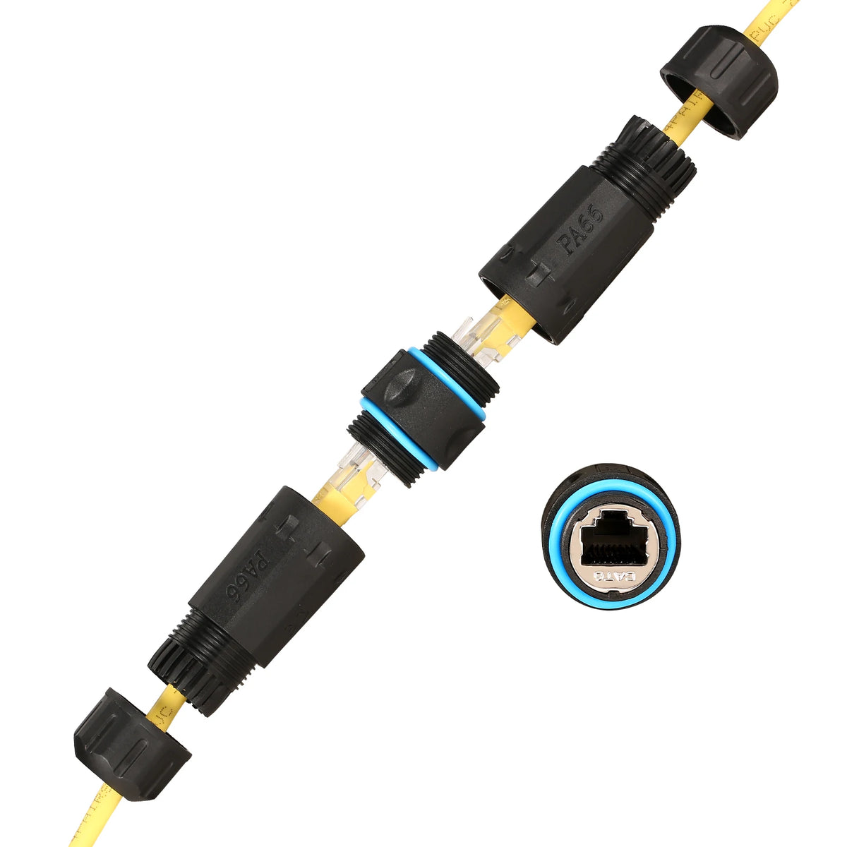 Waterproof M16 RJ45 Mount Panel Socket Wire IP68 8P8C RJ45 Male to Female Network Connector Ethernet Cable Connection Extender