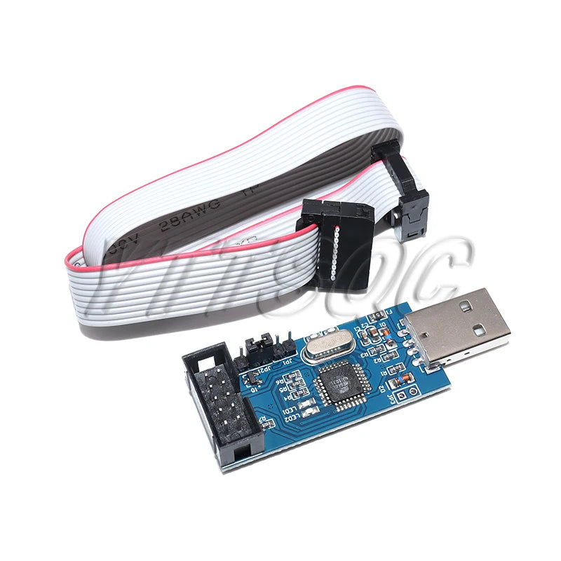 USBASP USBISP AVR Programmer USB ISP USB ASP ATMEGA8 ATMEGA128 Support Win7 64K 10Pin To 6 Pin Adapter Board USBISP
