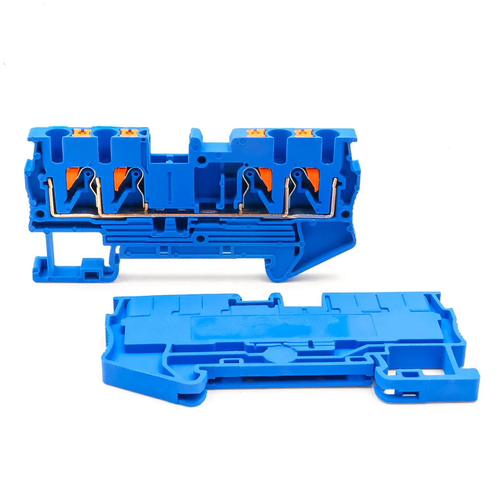 10Pcs PT 2.5-QUATTRO 4-Wire Terminal Block 2.5mm² DIN Rail Spring Clamp Electrical Compact Connections