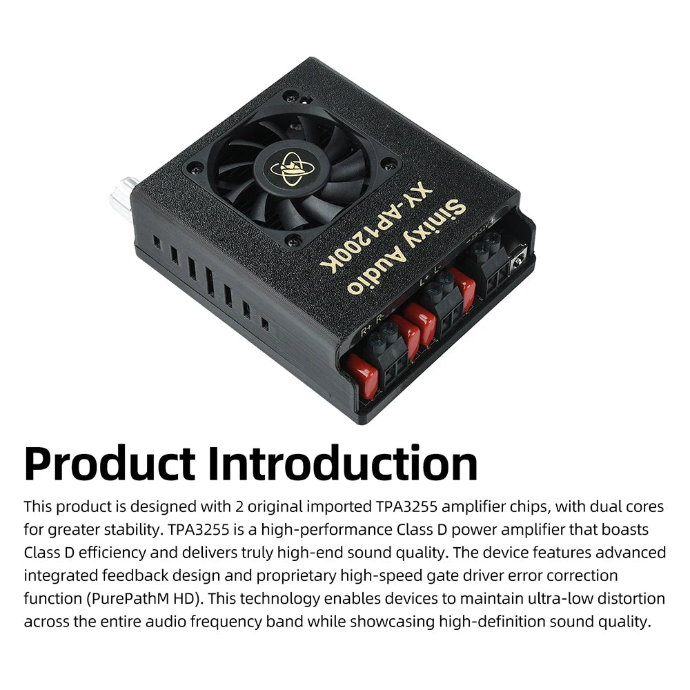 1200W 10A Pure Power Amplifier Module 2.0 600W+600W Stereo Digital Audio Amplifier TPA3255 Amplifier Chip DC 18-51V XY-AP1200K