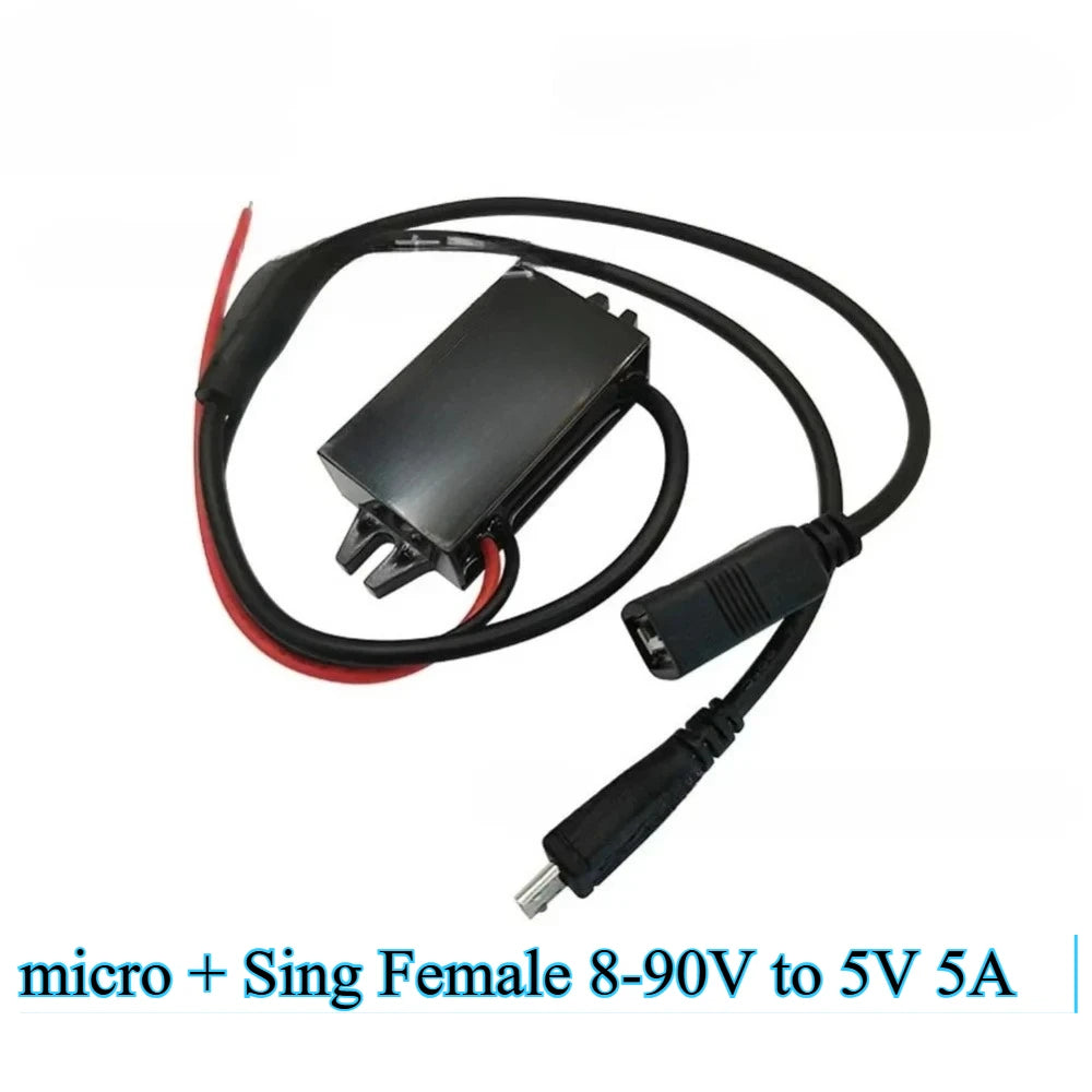 8-90V 12V 24V 48V 60V 72V 90V to 5V 5A 25WDC DC Step Down Converter Type-C Micro USB Buck Power Supply for Mobile Phone Charging