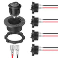 5PCS Round Rocker Switch ON OFF SPST Switch Holder 20mm 12V DC 2 Pin Pre-Wired Waterproof Toggle Switch Shell for Car Automotive