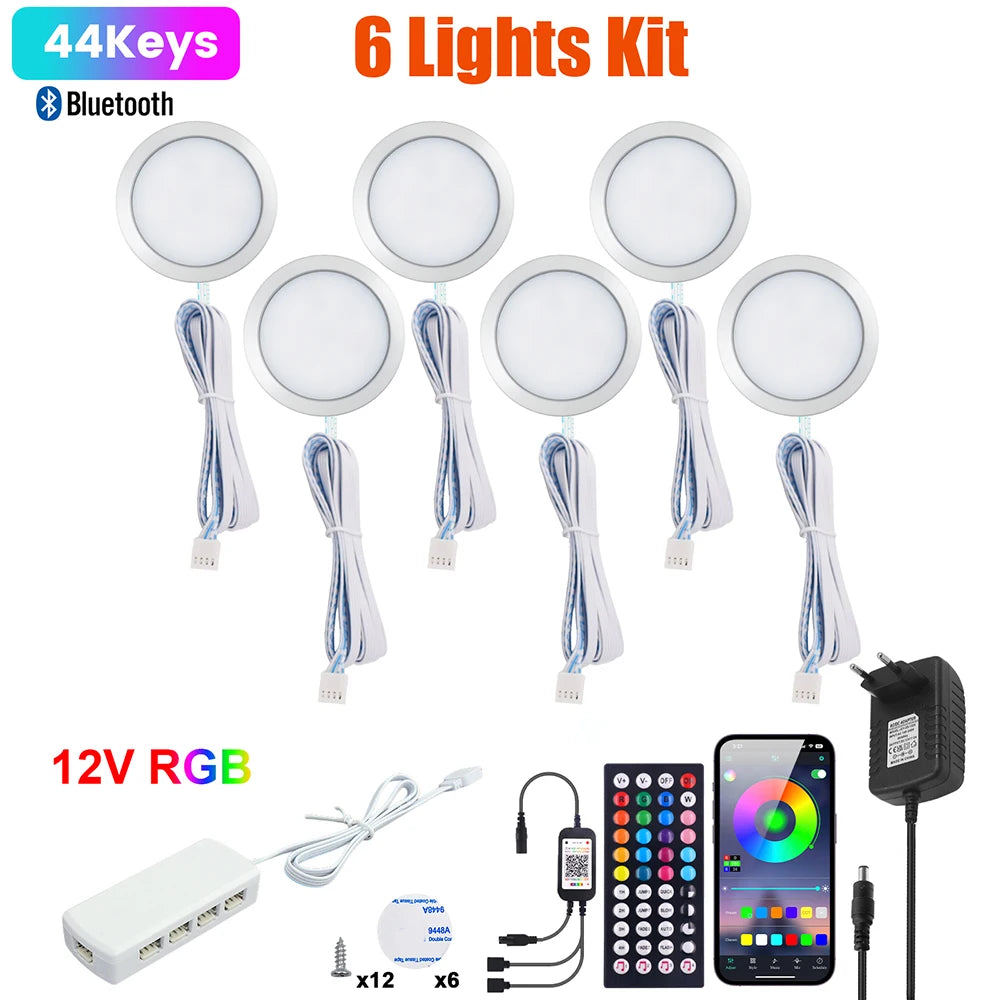 1 2 3 5 6 8 Lihgts RGB LED Cabinet Light 12V WiFi Bluetooth 24Key 44Key Remote Control Power Kit for Kitchen Wardrobe Lighting