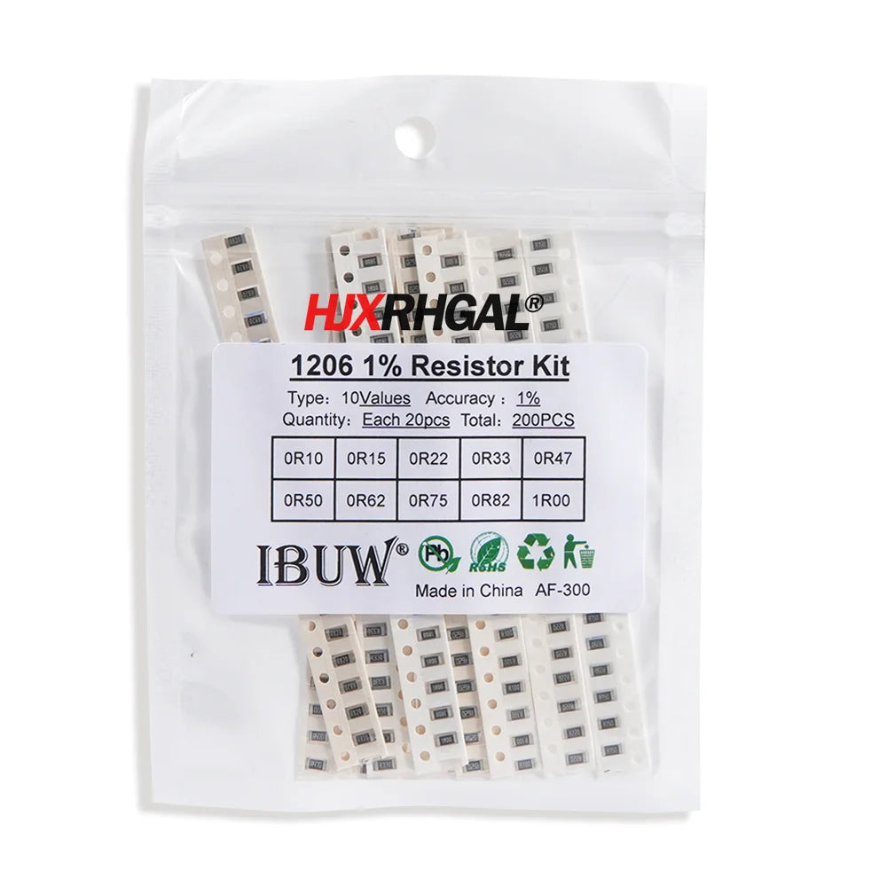33Values 0402 0603 0805 1206 1210 2512  SMD Resistor Kit Assorted Kit 1ohm-1M ohm Sample Kit 80Values 36Values 10Values