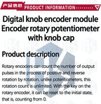 KY‑040 / RV09 / EC11 360° Rotary Encoder Module, Rotary Potentiometer with Knob for Arduino