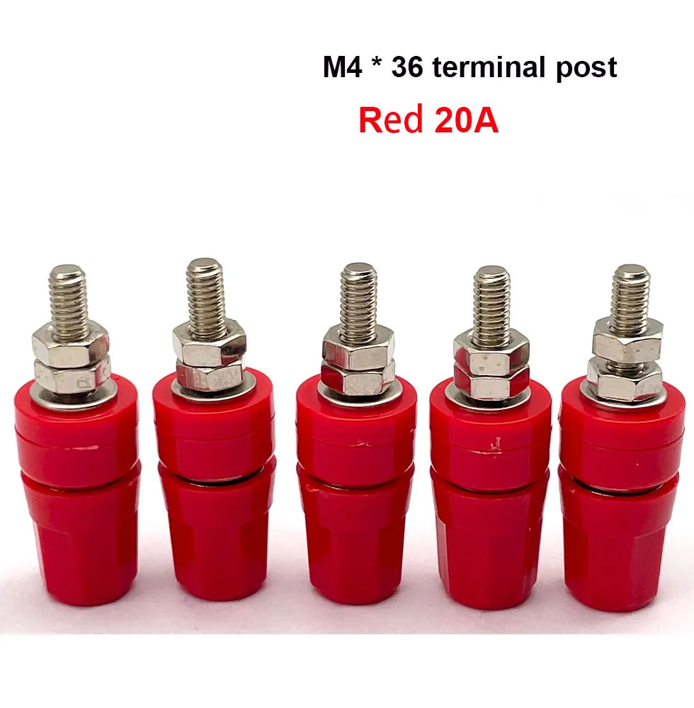1PCS/5PCS M4X36 Pure Copper Terminal 4mm Banana Jack Socket 20A Binding Post Banana Plug Connector