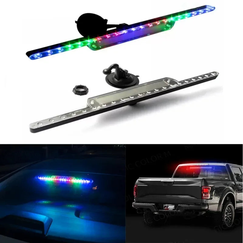Car Emergency Light Solar RGB Car Strobe Warning Lights Multifunction Decoration Anti-Collision Night Driving Safety Lamp