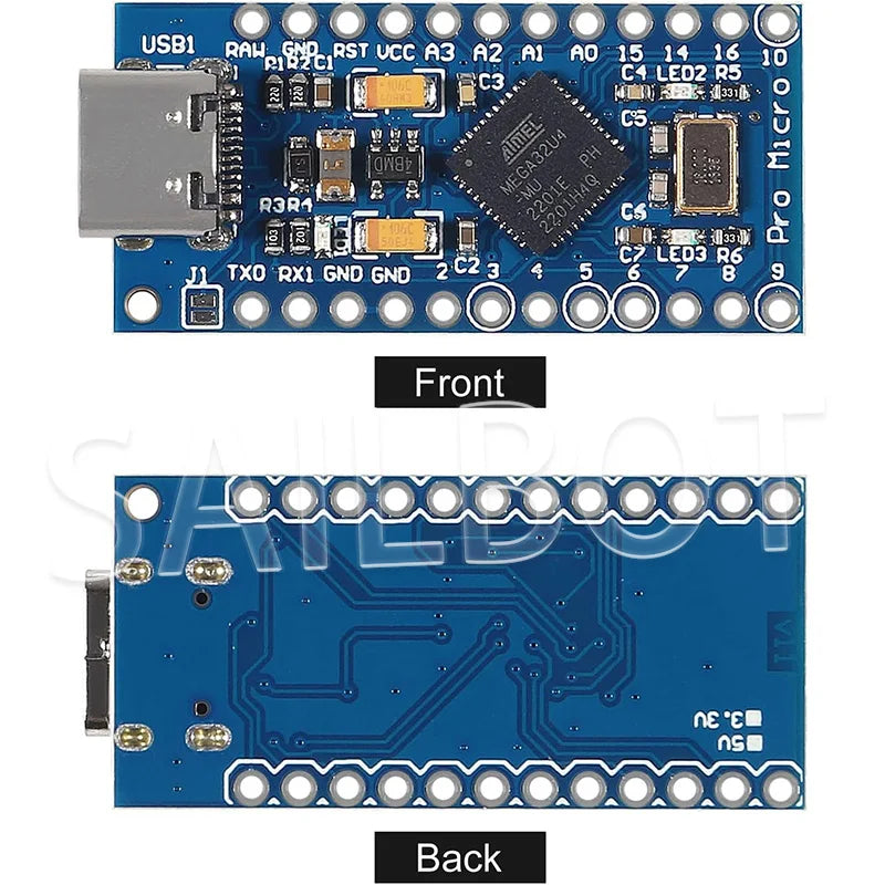 10-1PCS Pro Micro ATmega32U4 5V 16MHz Original Chip Replace ATmega328 For Arduino Pro Mini For Leonardo UNO R3