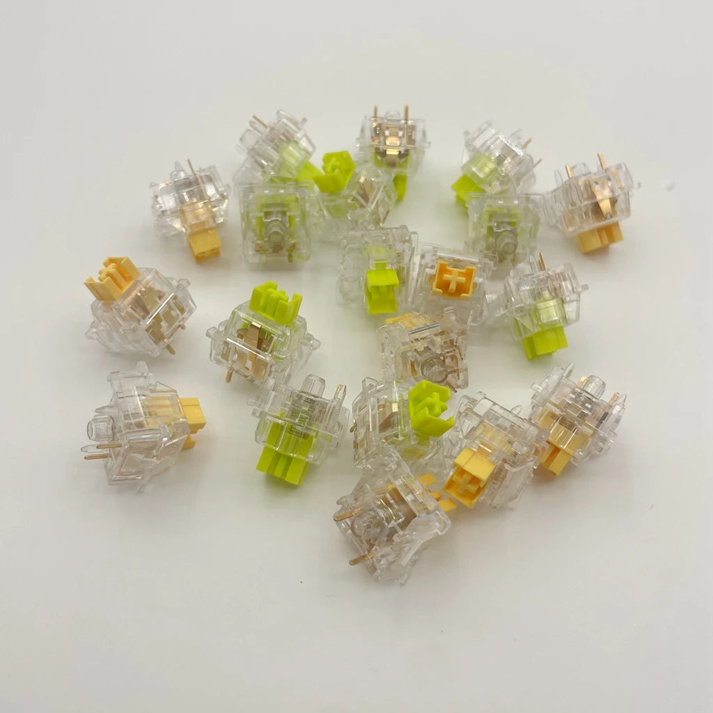 Outemu Silent Switch Crystal Clear PeachV3 LemonV3 Mechanical Keyboard 5Pin Linear Tactile Mute Switchs Transparency Shell Lubed