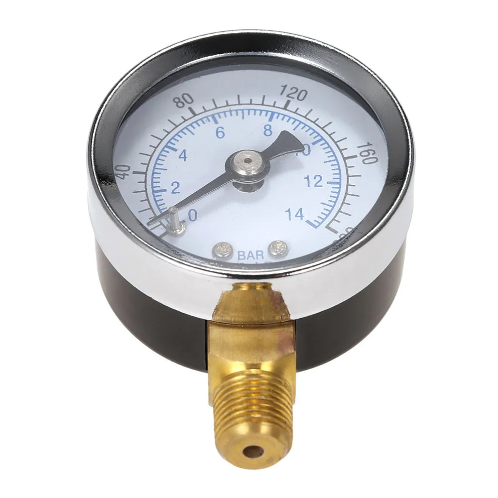 40mm 0~200psi 0~14bar Pool Filter Water Pressure Dial Hydraulic Pressure Gauge Meter Manometer 1/8" NPT Thread