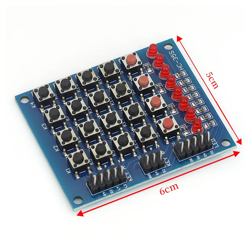 4X4 Matrix Keyboard For Arduino Array Module 16 Key Push Buttons Tastatur Switch Keypad Panel 4*4 Tasten 8LEDs Accessory DIY Kit