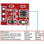 TTP223 Touch Key Capacitive Switch Button Module Capacitor Type Self-Locking/No-Locking Single Channel Reconstruction for Arduin